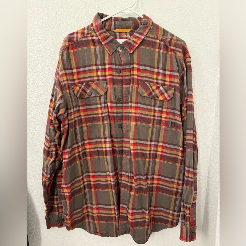 Columbia Sportswear, Plaid Omniwick Button-Up, red/tan (XL)